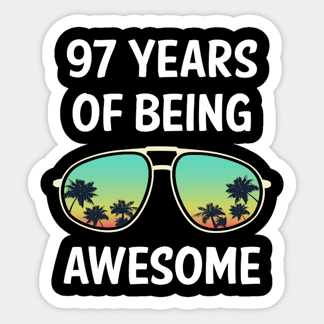 Eyeglasses 97 Years Of Being Awesome Sticker by rosenbaumquinton52